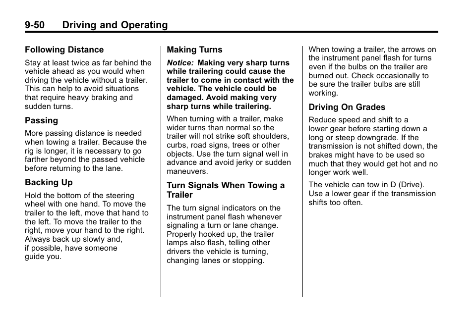 50 driving and operating | Buick 2010 Enclave User Manual | Page 294 / 440