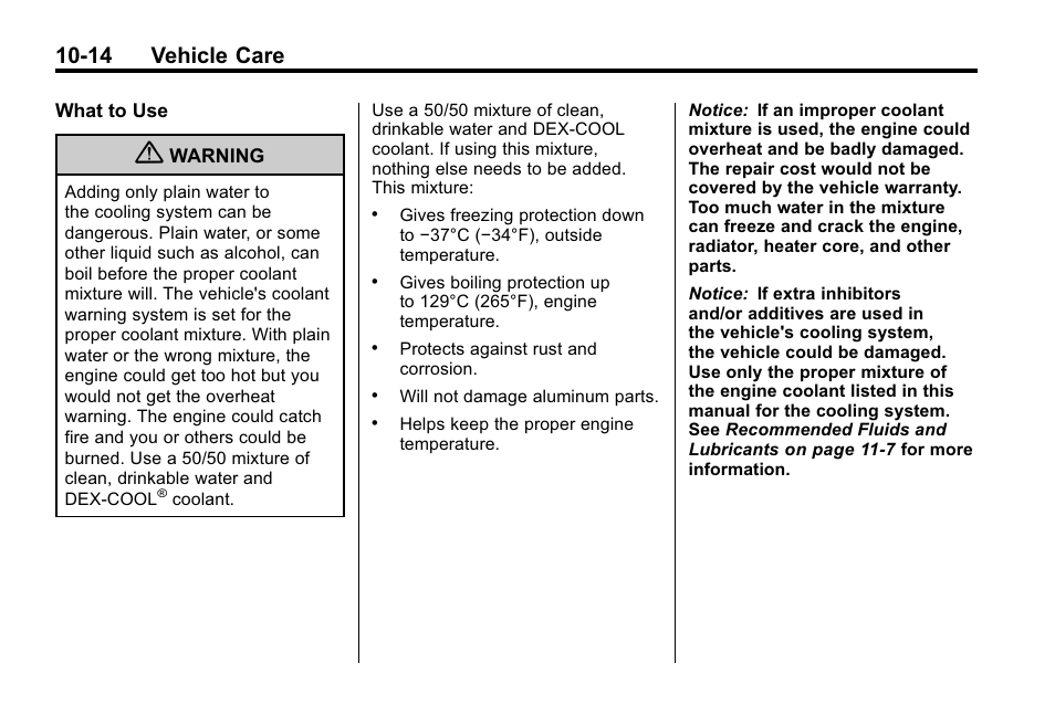 14 vehicle care | Buick 2010 Enclave User Manual | Page 316 / 440