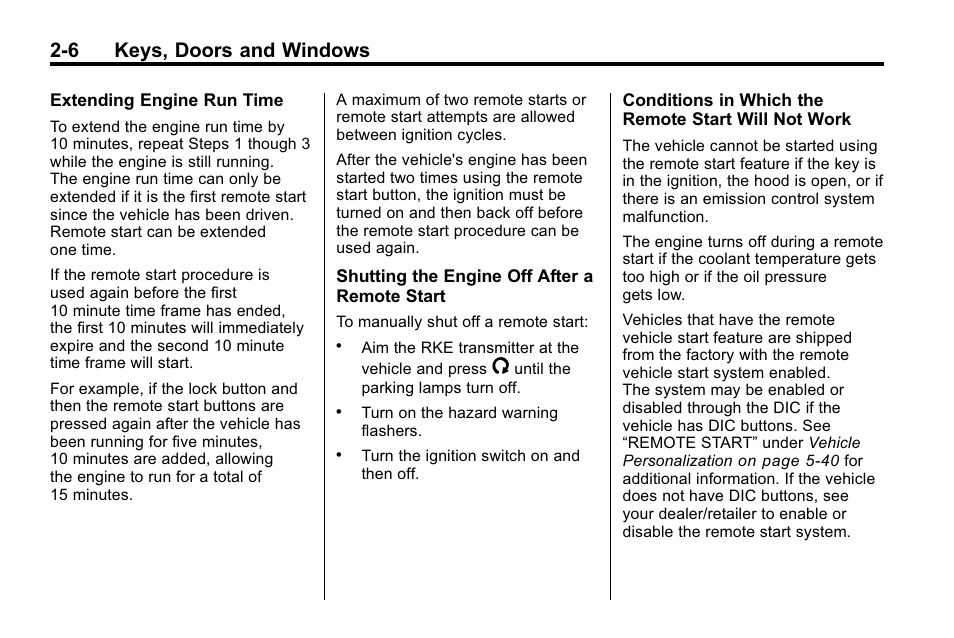 6 keys, doors and windows | Buick 2010 Enclave User Manual | Page 34 / 440