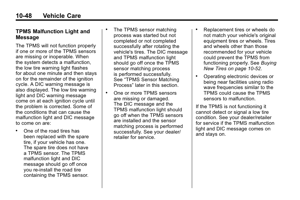 48 vehicle care | Buick 2010 Enclave User Manual | Page 350 / 440