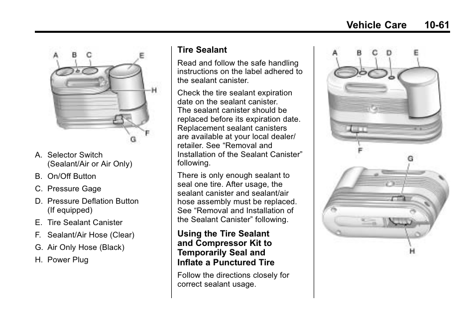 Vehicle care 10-61 | Buick 2010 Enclave User Manual | Page 363 / 440