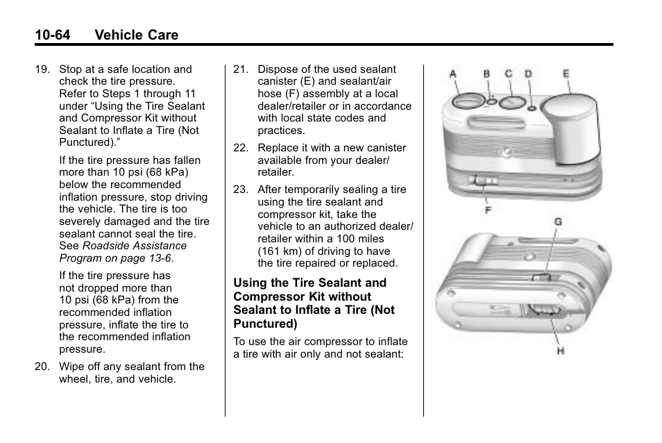 64 vehicle care | Buick 2010 Enclave User Manual | Page 366 / 440