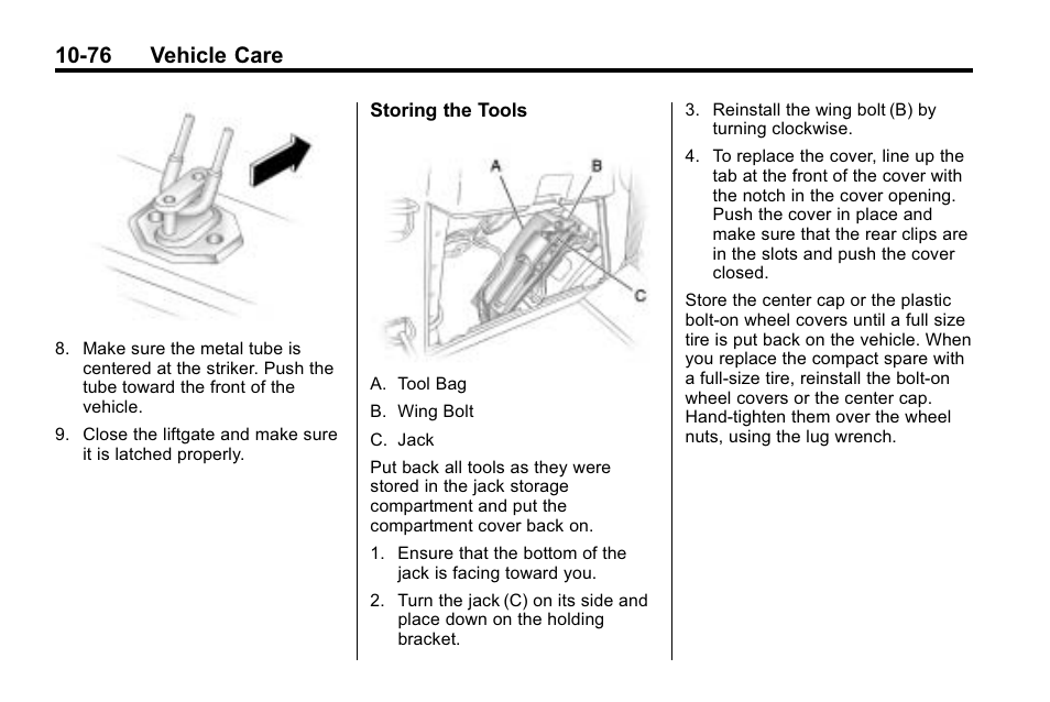 76 vehicle care | Buick 2010 Enclave User Manual | Page 378 / 440