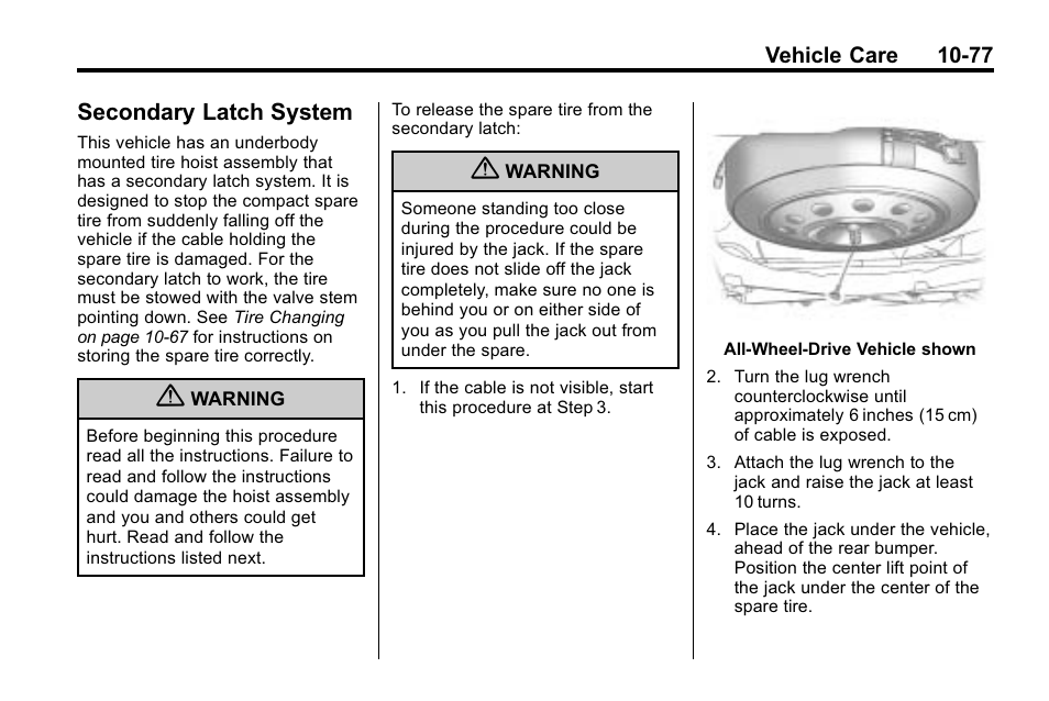 Secondary latch system, Secondary latch system -77 | Buick 2010 Enclave User Manual | Page 379 / 440