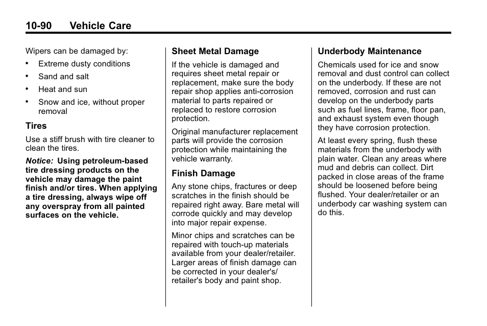 90 vehicle care | Buick 2010 Enclave User Manual | Page 392 / 440