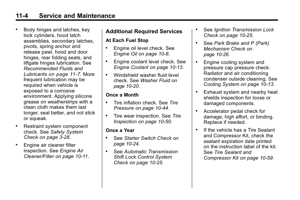 4 service and maintenance, Additional required services | Buick 2010 Enclave User Manual | Page 400 / 440