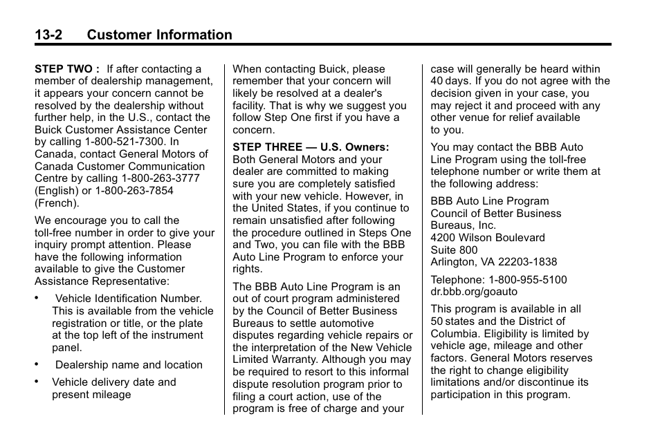 2 customer information | Buick 2010 Enclave User Manual | Page 414 / 440