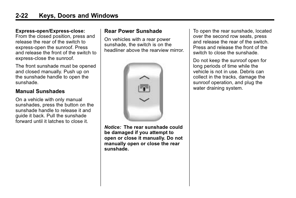 22 keys, doors and windows | Buick 2010 Enclave User Manual | Page 50 / 440