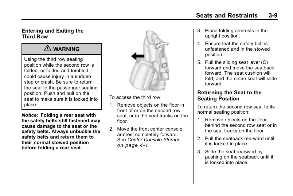 Seats and restraints 3-9 | Buick 2010 Enclave User Manual | Page 59 / 440