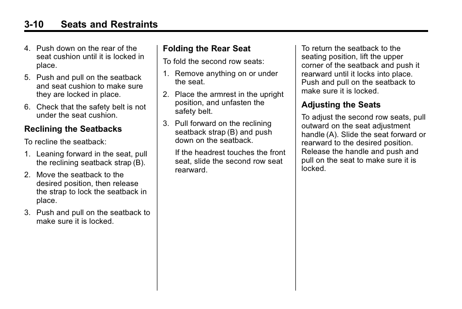 10 seats and restraints | Buick 2010 Enclave User Manual | Page 60 / 440