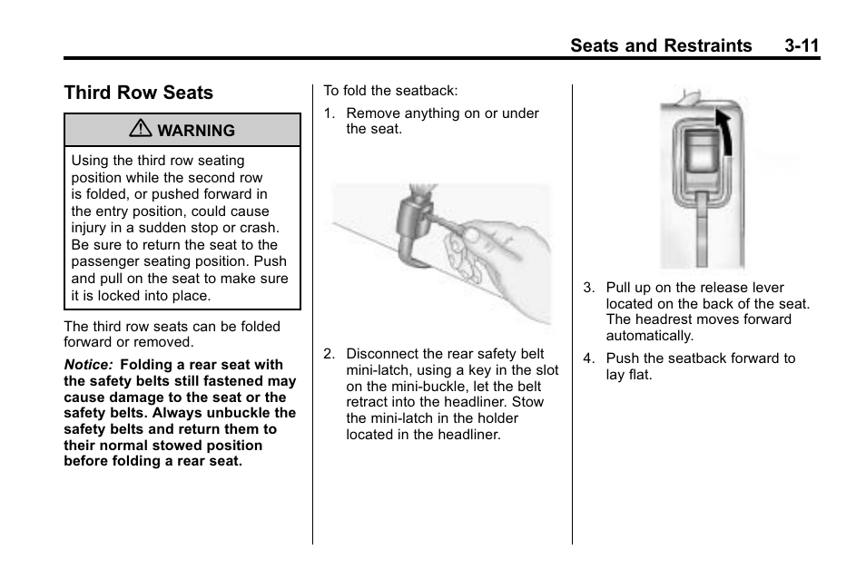 Third row seats, Third row seats -11, System | Buick 2010 Enclave User Manual | Page 61 / 440