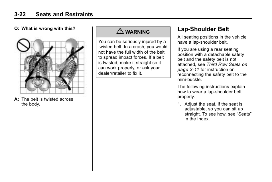 Lap-shoulder belt, Lap-shoulder belt -22, Replacing | Buick 2010 Enclave User Manual | Page 72 / 440