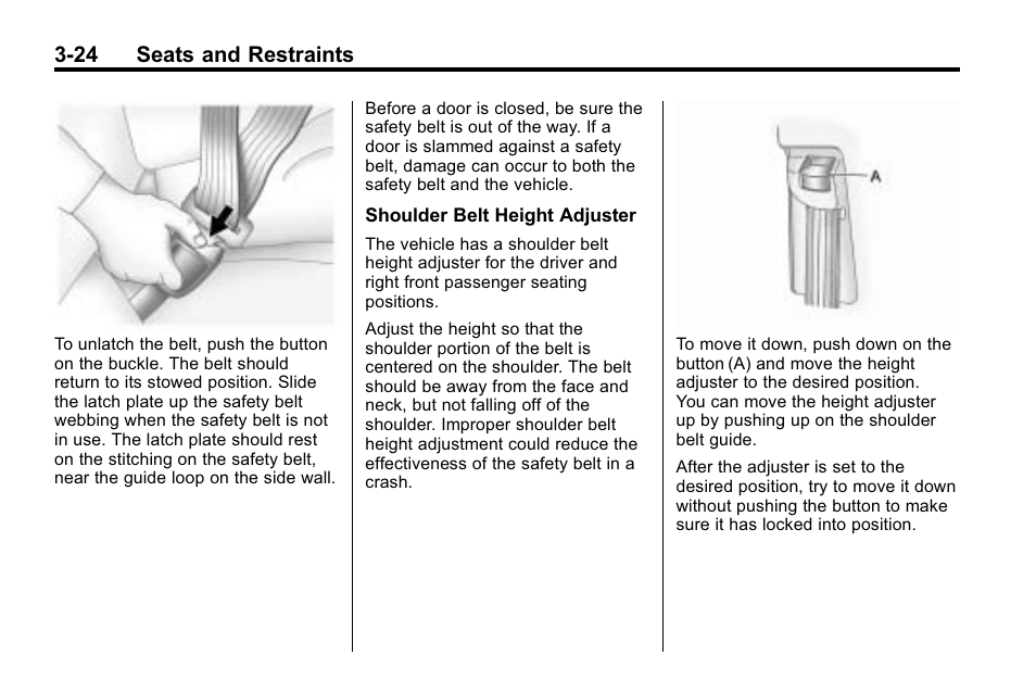 24 seats and restraints | Buick 2010 Enclave User Manual | Page 74 / 440