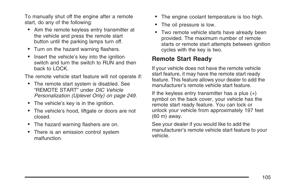 Buick 2007 Terraza User Manual | Page 105 / 562