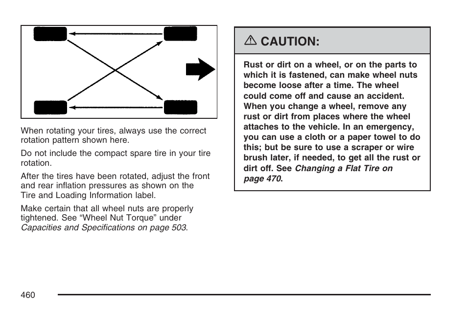 Caution | Buick 2007 Terraza User Manual | Page 460 / 562
