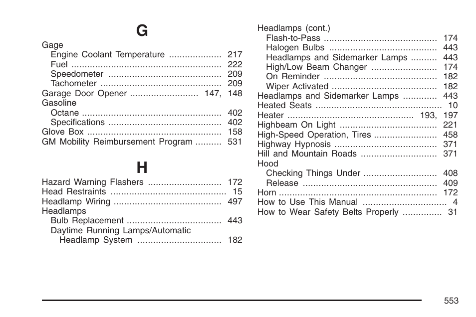 Buick 2007 Terraza User Manual | Page 553 / 562