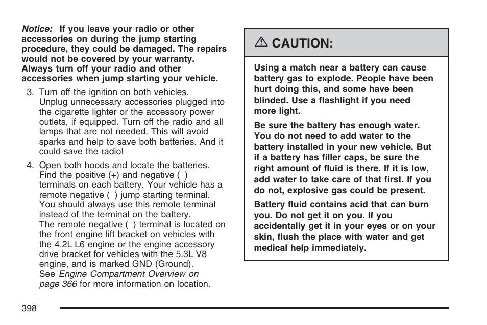 Caution | Buick 2007 Rainier User Manual | Page 398 / 534