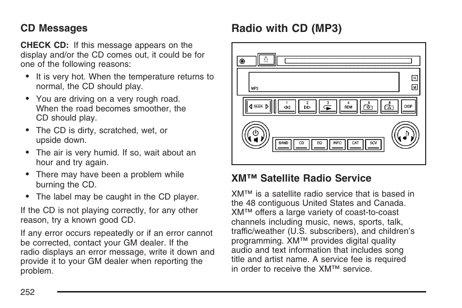 Radio with cd (mp3) | Buick 2007 LaCrosse User Manual | Page 252 / 512
