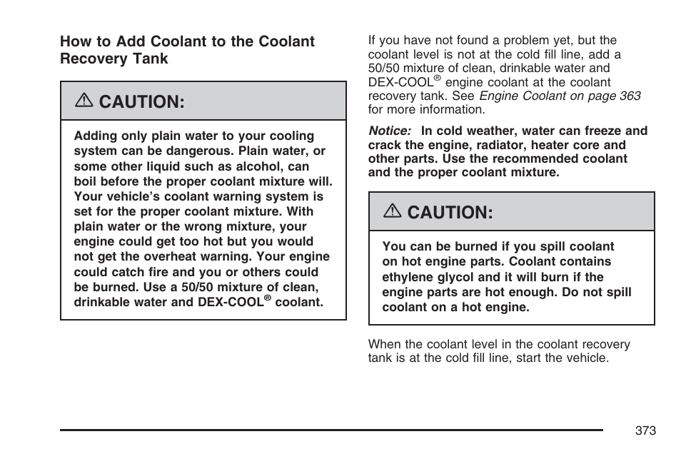 Caution | Buick 2007 LaCrosse User Manual | Page 373 / 512