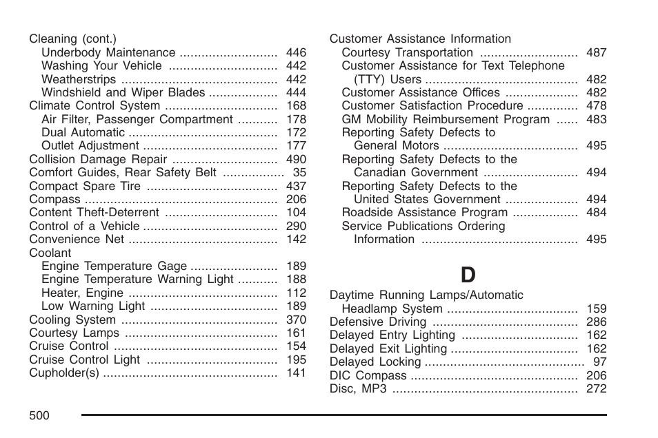Buick 2007 LaCrosse User Manual | Page 500 / 512