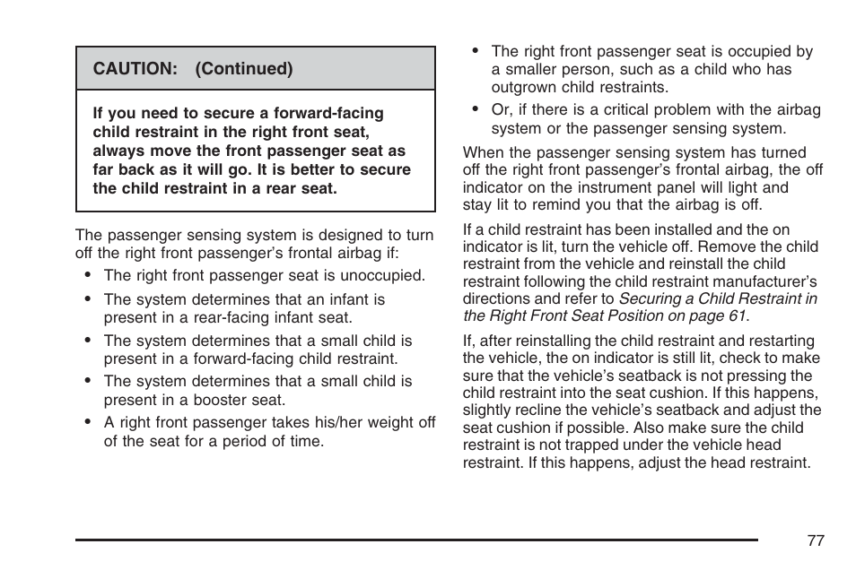 Buick 2007 LaCrosse User Manual | Page 77 / 512