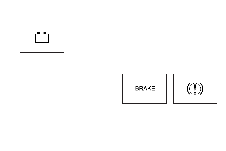 Charging system light, Brake system warning light | Buick 2005 Terraza User Manual | Page 167 / 428