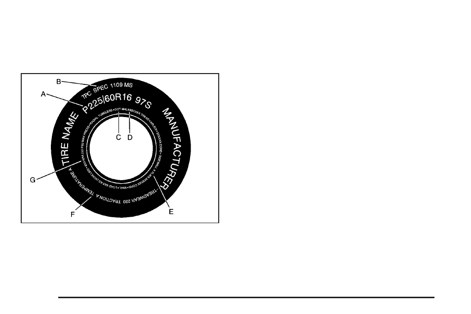Tire sidewall labelling, Tire sidewall labelling -48 | Buick 2005 Terraza User Manual | Page 340 / 428
