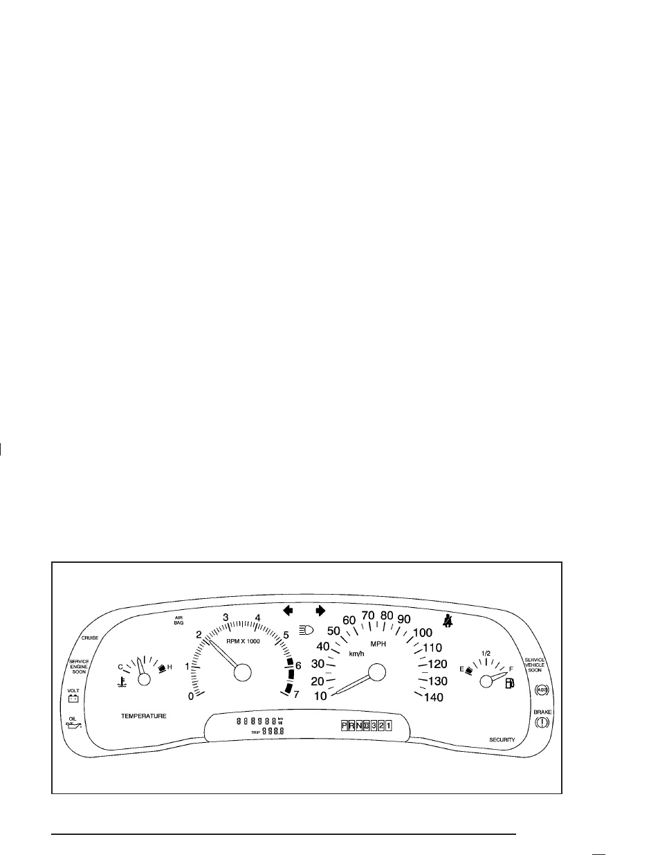 Instrument panel cluster, Instrument panel cluster -33, Instrument panel | Cluster | Buick 2005 Park Avenue User Manual | Page 147 / 388