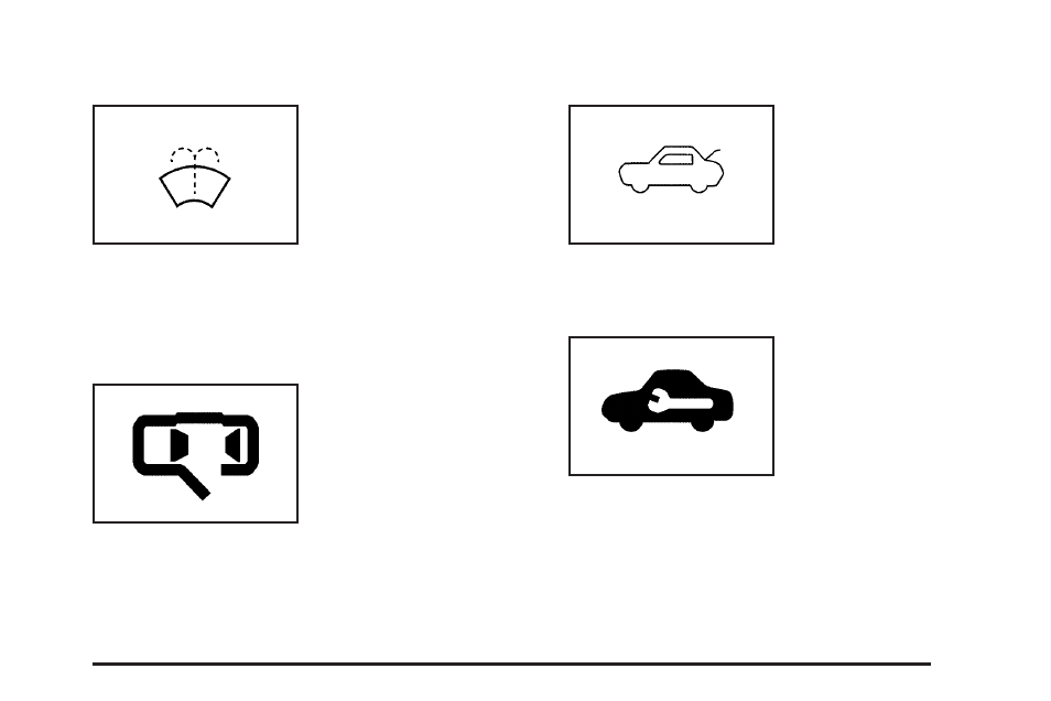 Low washer fluid warning light, Door ajar light, Trunk ajar light | Service vehicle soon light | Buick 2005 LaCrosse User Manual | Page 159 / 410