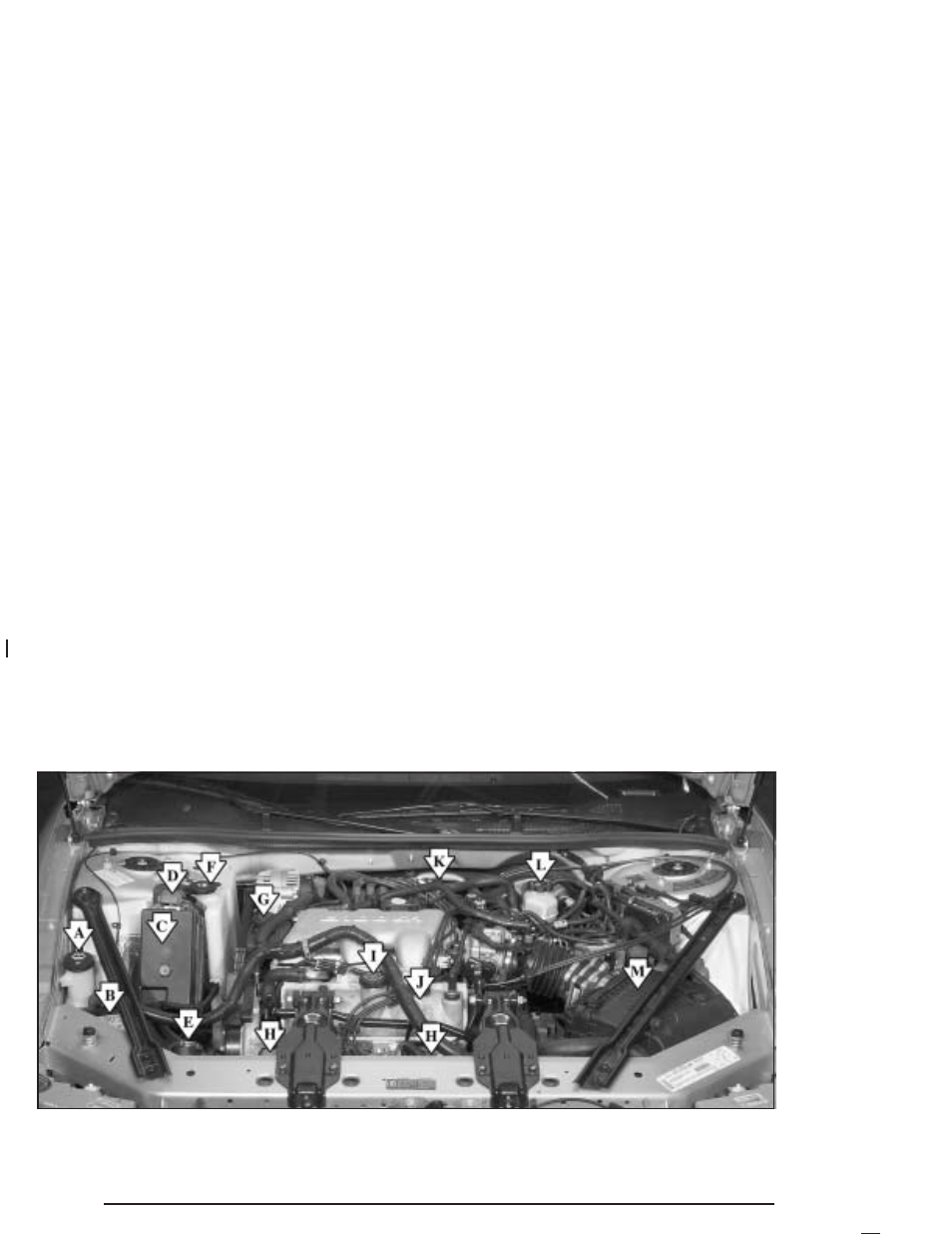 Engine compartment overview, Engine compartment overview -12 | Buick 2005 Century User Manual | Page 222 / 348