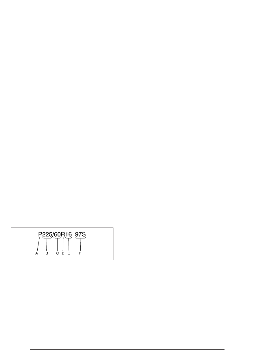 Tire size | Buick 2005 Century User Manual | Page 266 / 348