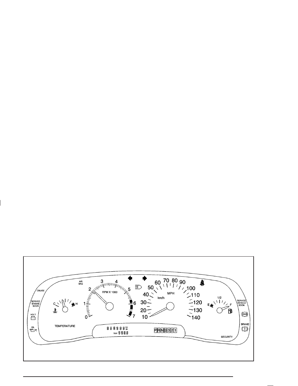 Instrument panel cluster, Instrument panel cluster -33, Instrument panel | Cluster | Buick 2004 Park Avenue User Manual | Page 151 / 410