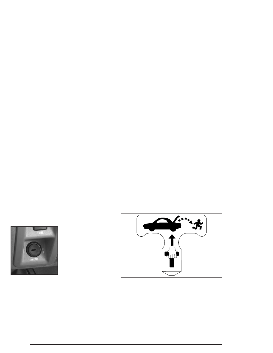 Remote trunk release lockout, Trunk security override, Emergency trunk release handle | Buick 2004 Park Avenue User Manual | Page 82 / 410