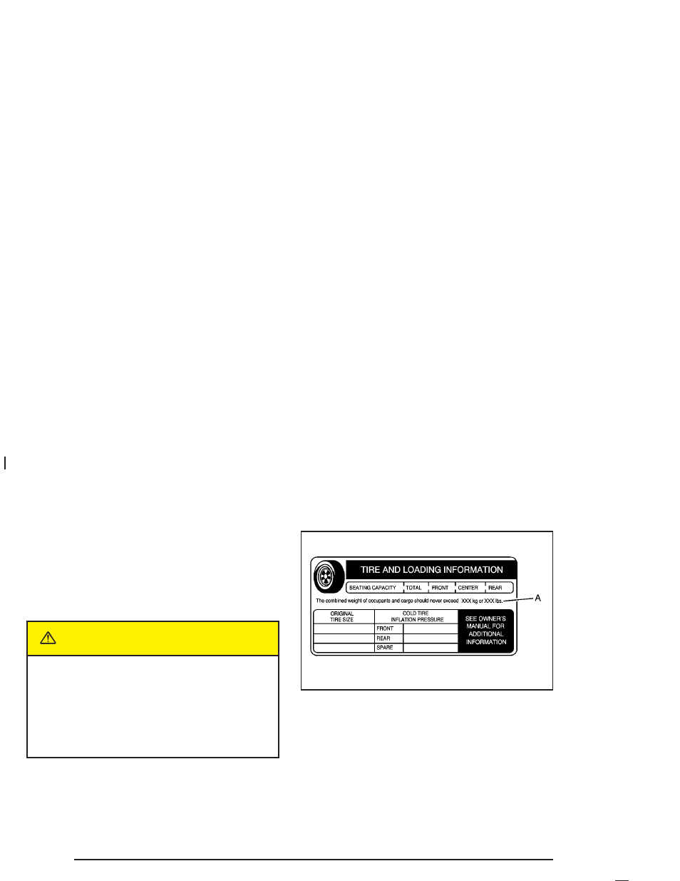 Loading your vehicle, Loading your vehicle -34, Caution | Buick 2004 Century User Manual | Page 200 / 358