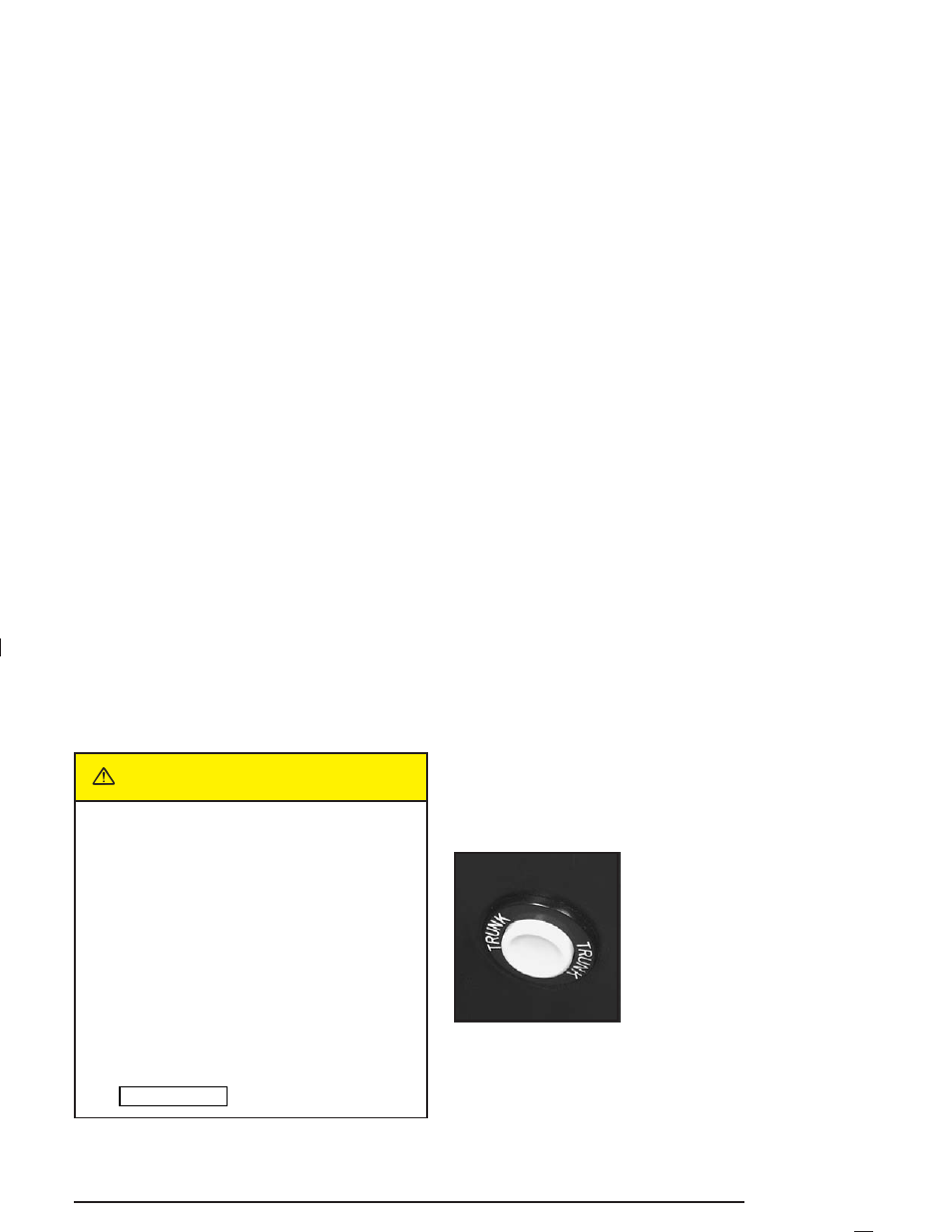 Trunk, Trunk -13, Caution | Buick 2004 Century User Manual | Page 79 / 358