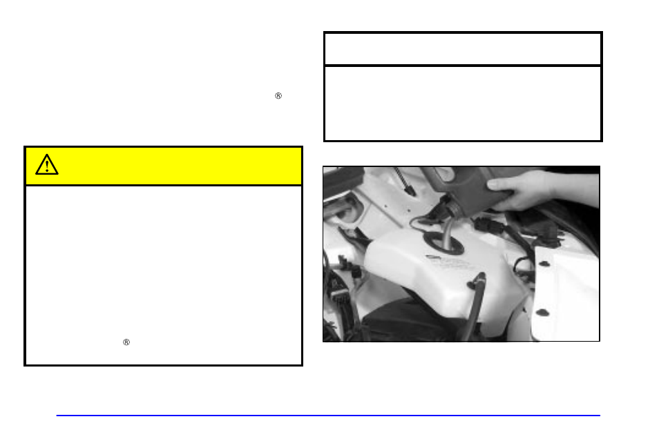 How to add coolant to the coolant recovery tank, Caution, Notice | Buick 2002 Rendezvous User Manual | Page 319 / 455