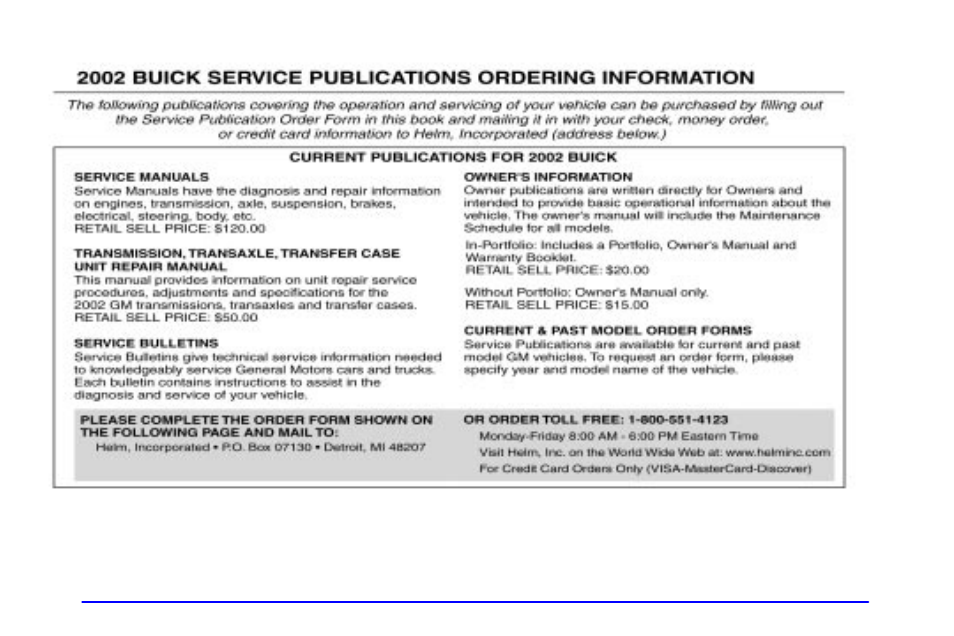 Buick 2002 Rendezvous User Manual | Page 454 / 455