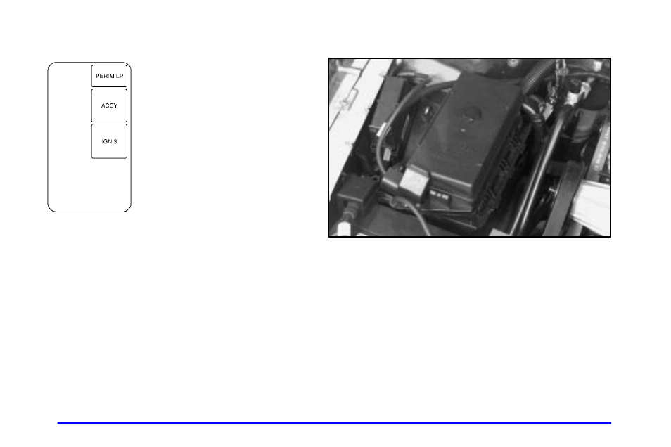 Auxiliary instrument panel fuse block, Underhood fuse block | Buick 2002 Park Avenue User Manual | Page 334 / 395