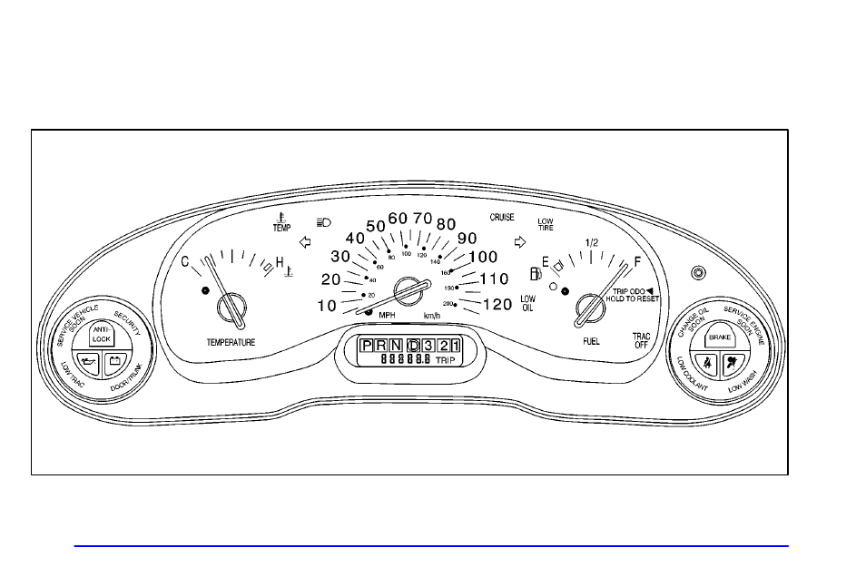 Instrument panel cluster | Buick 2001 Century User Manual | Page 130 / 351