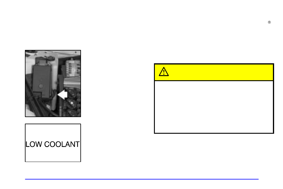 Checking coolant, Adding coolant, Caution | Buick 2001 Century User Manual | Page 273 / 351