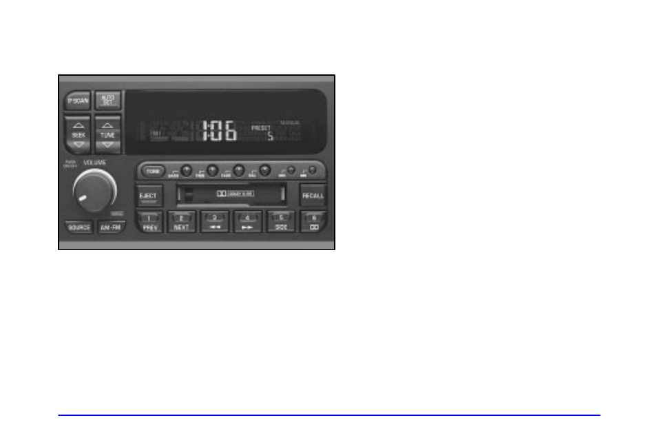 Playing the radio, Finding a station, Fm stereo with cassette tape player and | Automatic tone control (if equipped) | Buick 2000 Park Avenue User Manual | Page 172 / 392