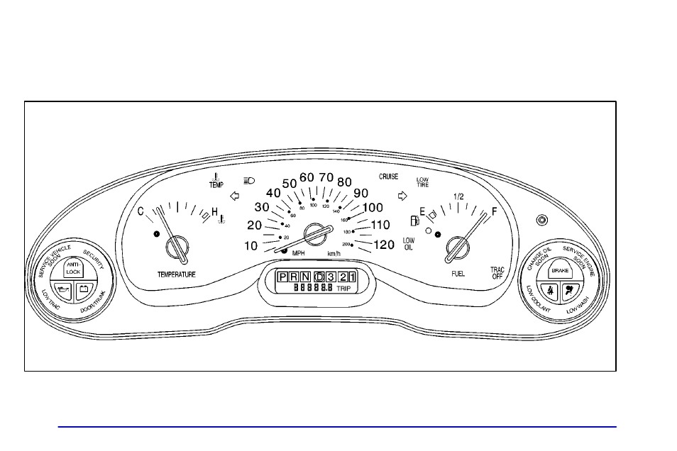 Instrument panel cluster | Buick 2000 Century User Manual | Page 121 / 344