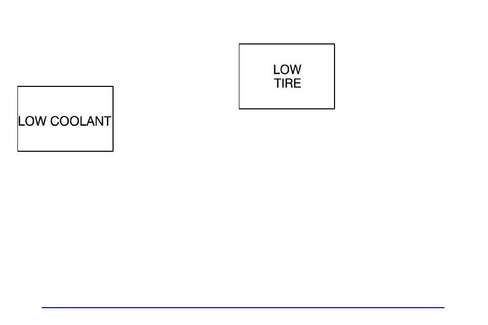 Low coolant warning light, Low tire light | Buick 2000 Century User Manual | Page 129 / 344