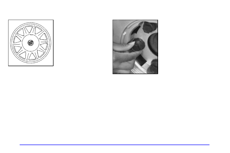 Wheel center caps, Wheel covers | Buick 2000 Century User Manual | Page 232 / 344