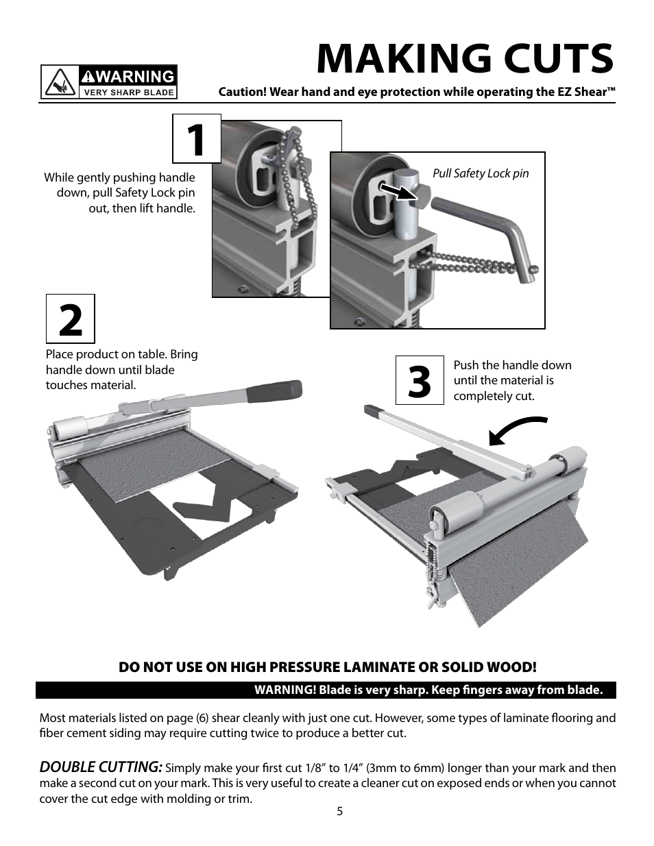 Making cuts | Bullet Tools RCT 520 User Manual | Page 6 / 8