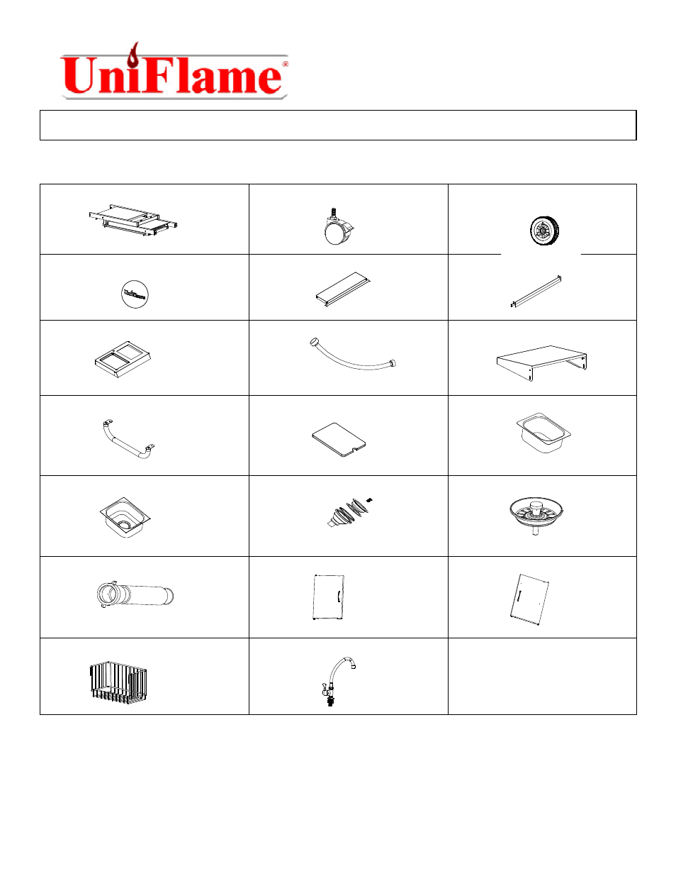 Illustrated parts list | Uniflame SC2001-1S User Manual | Page 3 / 11