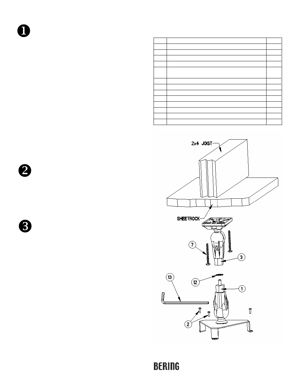 Installing the ceiling mount, Installing the projector mount, Final assembly and adjustment | Beringer CM-E73X User Manual | Page 2 / 2