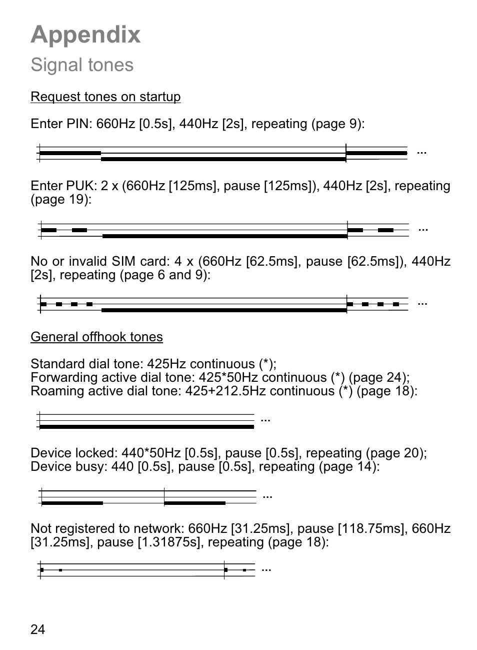 Appendix, Signal tones | 4G Systems XSJack T3e User Manual | Page 24 / 33