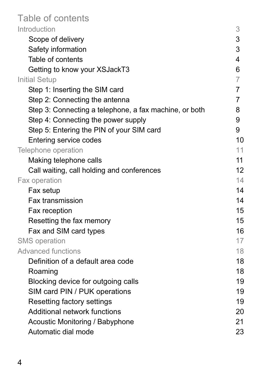 4G Systems XSJack T3e User Manual | Page 4 / 33