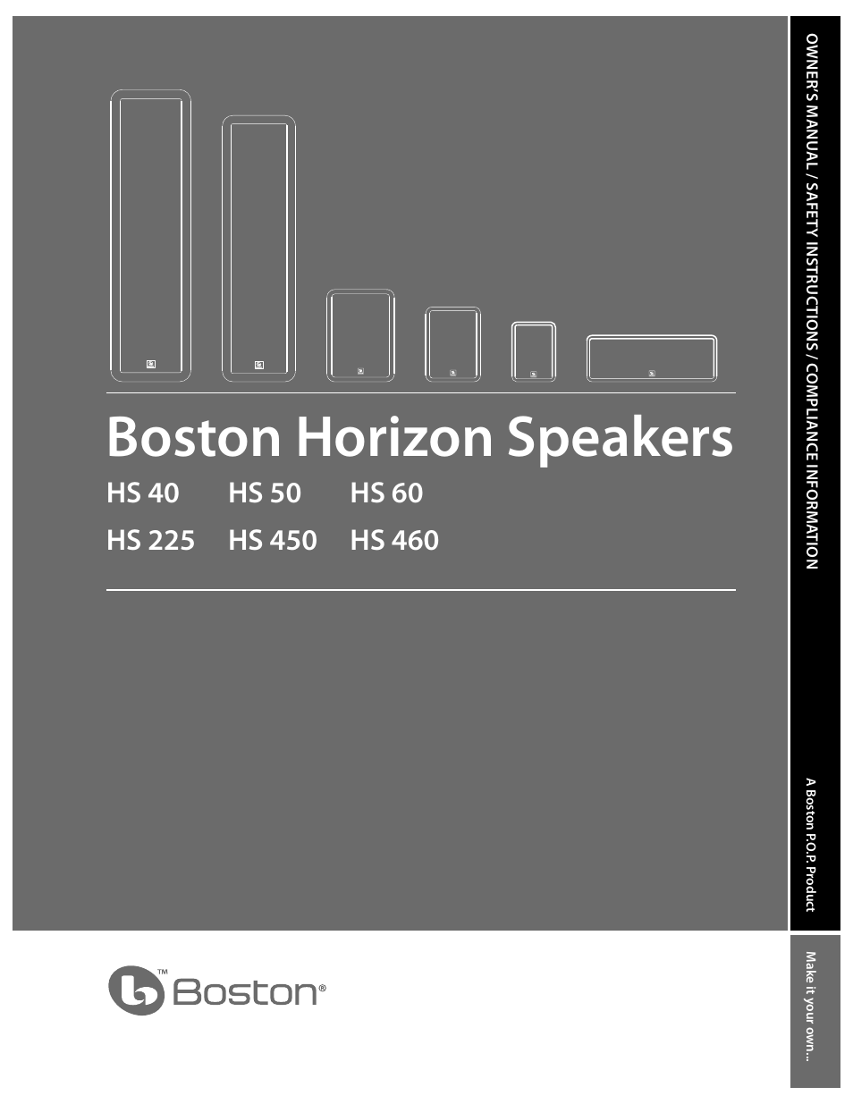 Boston Acoustics Horizon Series HS225 User Manual | 8 pages